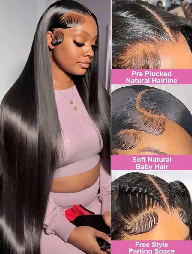 Bone Straight Human Hair Wig HD Lace 250% Density 13x4 13x6 5x5 Glueless