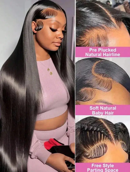 Bone Straight Human Hair Wig HD Lace 250% Density 13x4 13x6 5x5 Glueless