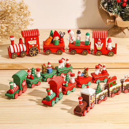 Christmas Wooden Train Decoration – Festive Holiday Ornament
