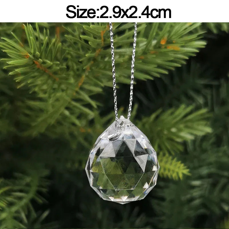 Crystal Acrylic Christmas Tree Hanging Ornaments – 5-Pack