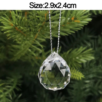 Crystal Acrylic Christmas Tree Hanging Ornaments – 5-Pack
