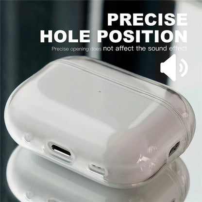 Clear AirPods Pro 2 Case Transparent Soft TPU Cover with Wrist Strap