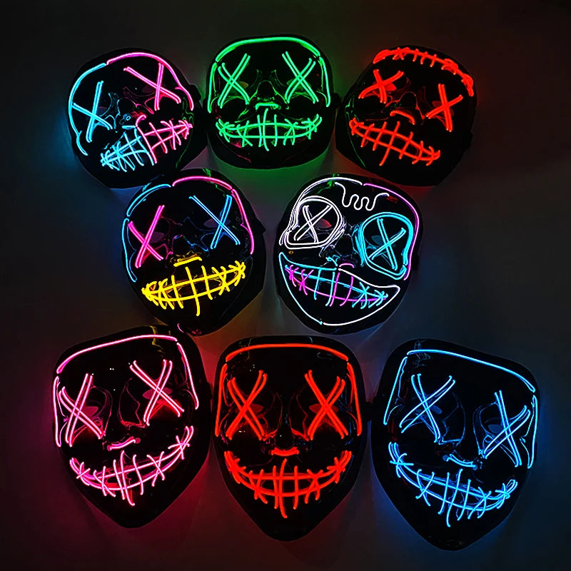 LED Purge Mask – Neon Glow Halloween Cosplay Mask