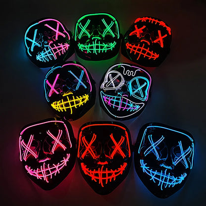 LED Purge Mask – Neon Glow Halloween Cosplay Mask