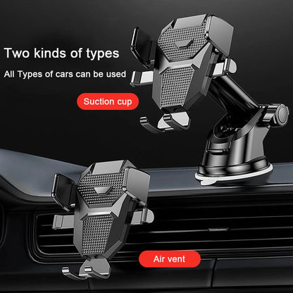 Car Phone Holder 360° Rotation – Vent & Suction Cup Mount