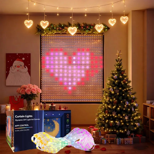 Smart LED Curtain Lights – App Control, Music Sync, DIY Pattern, IP65 Waterproof