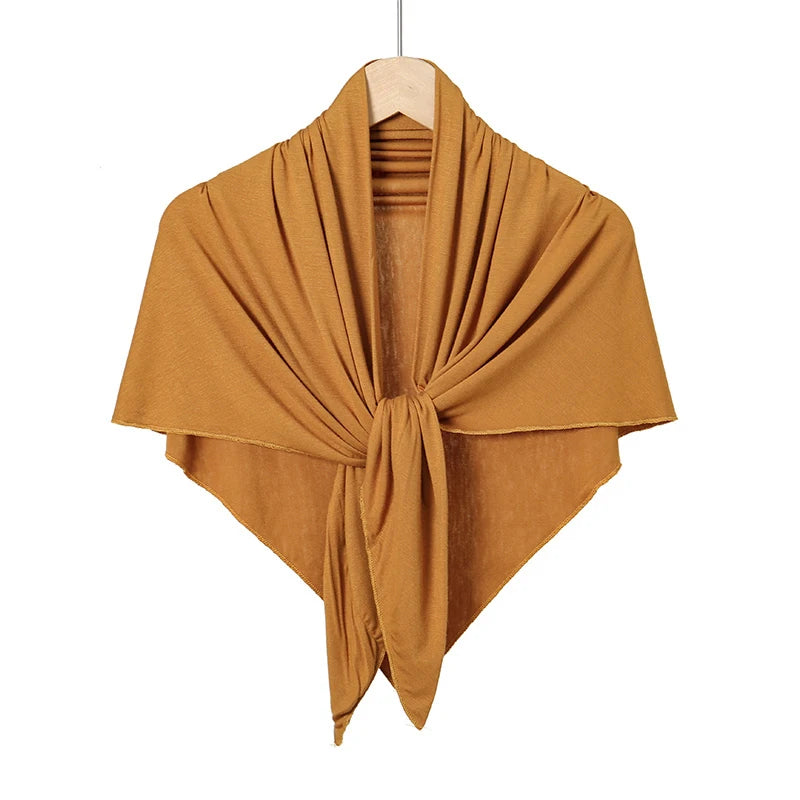 Cotton Triangle Hijab Scarf with Bow Detail – Muslim Women's Wrap