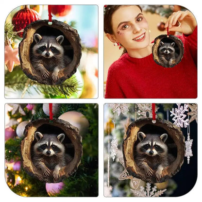 Animal Christmas Tree Ornament – Acrylic 2D Pendant (Owl, Bunny, Squirrel & More)