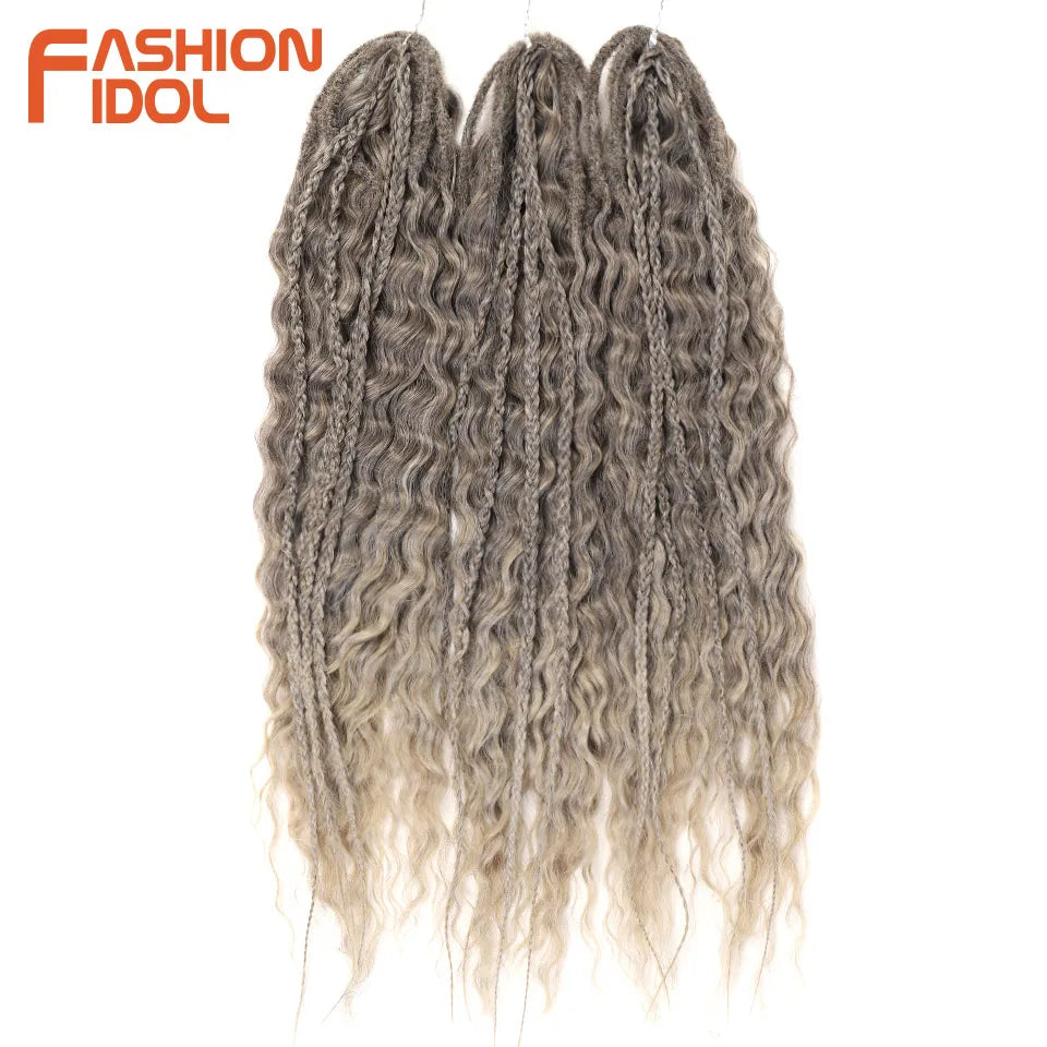 24 Inch Water Wave Crochet Braiding Hair – Synthetic Twist Curly Ombre Extensions