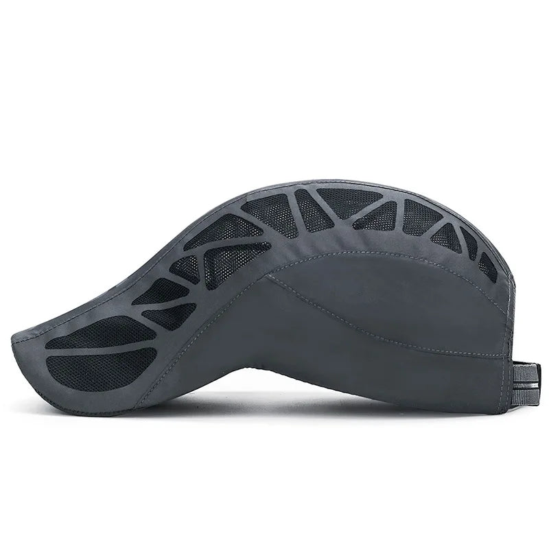 Quick Dry Mesh Flat Cap – Breathable Sports Baseball Hat