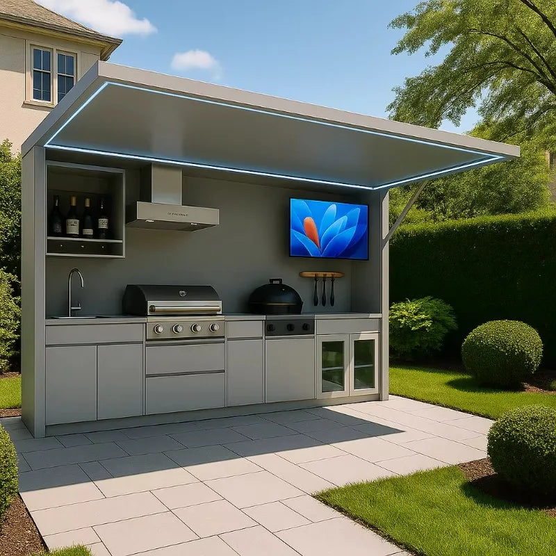 Weatherproof 304 Stainless Steel Outdoor BBQ Kitchen Pod
