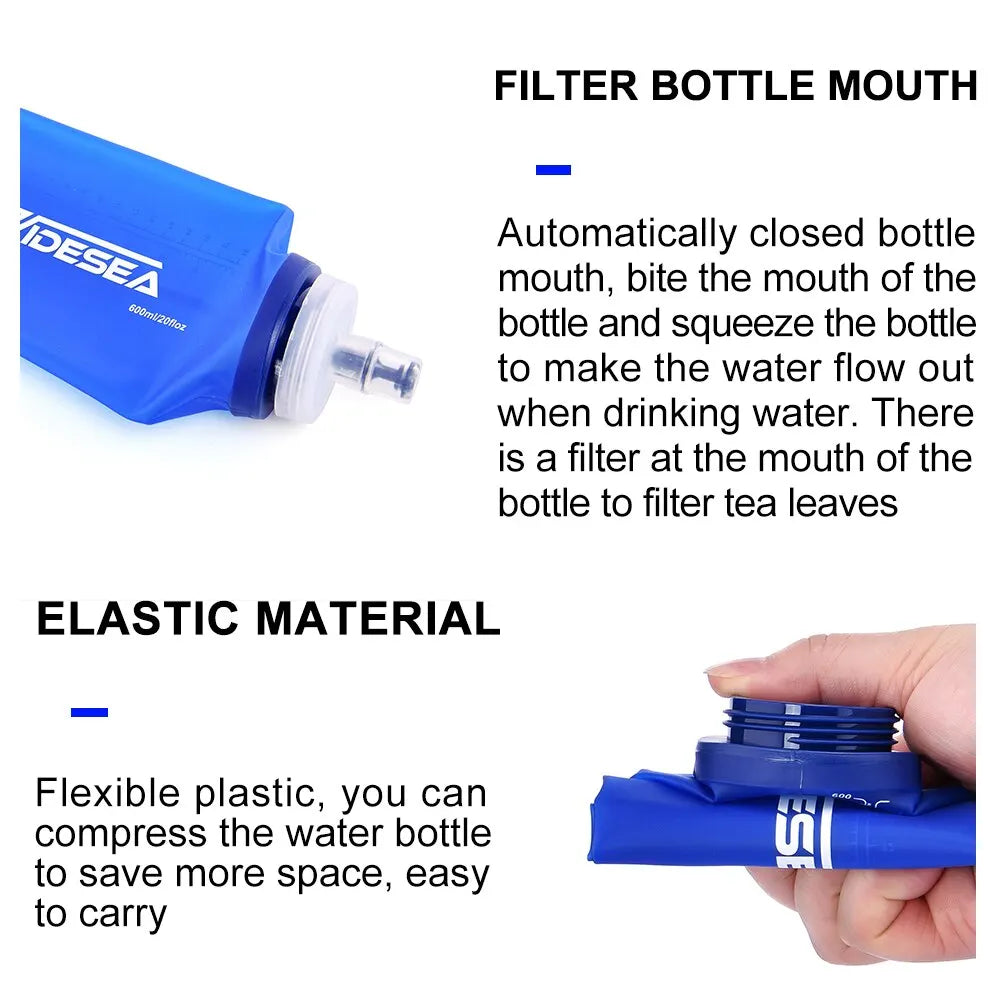 Widesea 600ML BPA Free Folding Soft Water Bottle