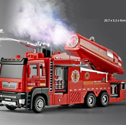 Diecast Fire Truck Toy with Lights Music and Water Spray