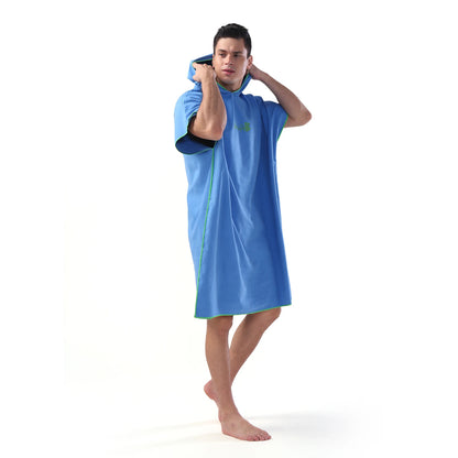 Microfiber Surf Poncho Changing Robe with Hood for Adults