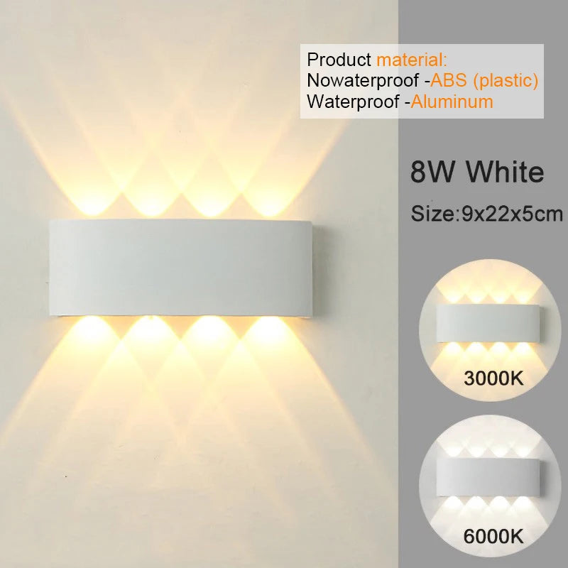 LED Wall Sconce Up Down Light – Modern Indoor Outdoor Wall Lamp