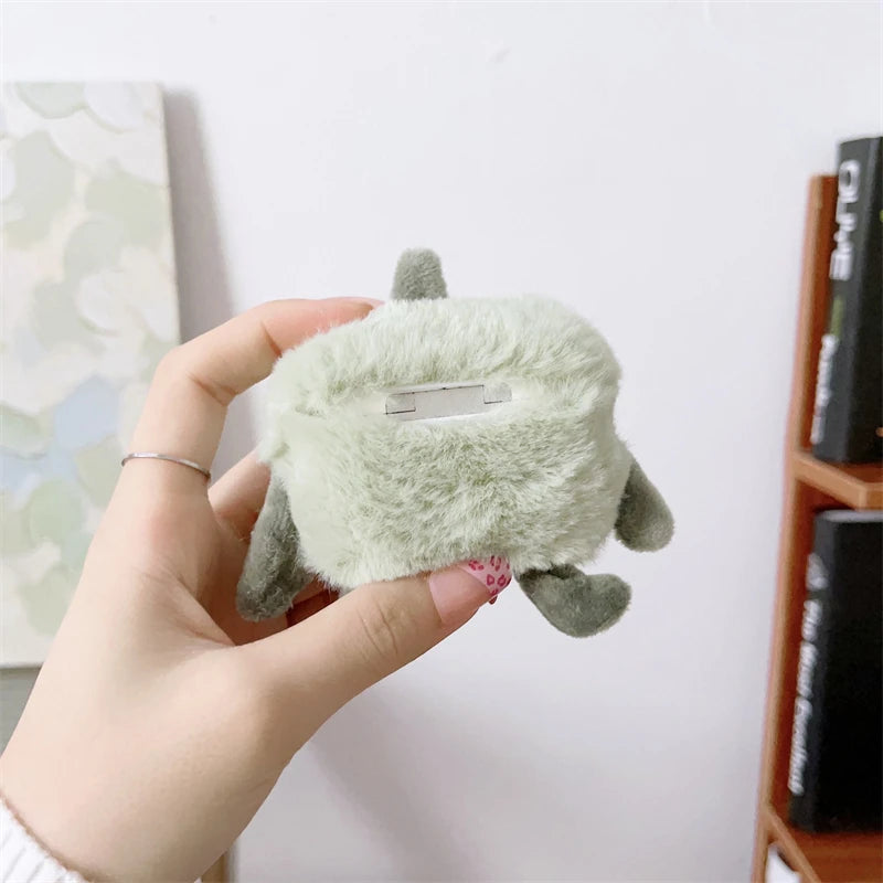 Cute Plush Monster AirPods Case – Fluffy Cartoon Cover