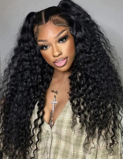 Deep Wave Lace Front Wig – Human Hair, Glueless 4x4 5x5 13x4 13x6, 180% 200% Density