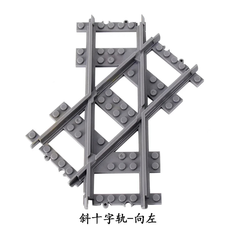 City Train Track Building Block Parts – Straight, Curved & Switch Rails