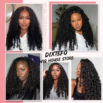 13x4 HD Lace Frontal Wig Human Hair Natural Black 180% 200% Density
