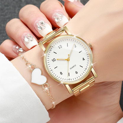 Women's Quartz Watch & Heart Bracelet Set – 2 or 4 Piece