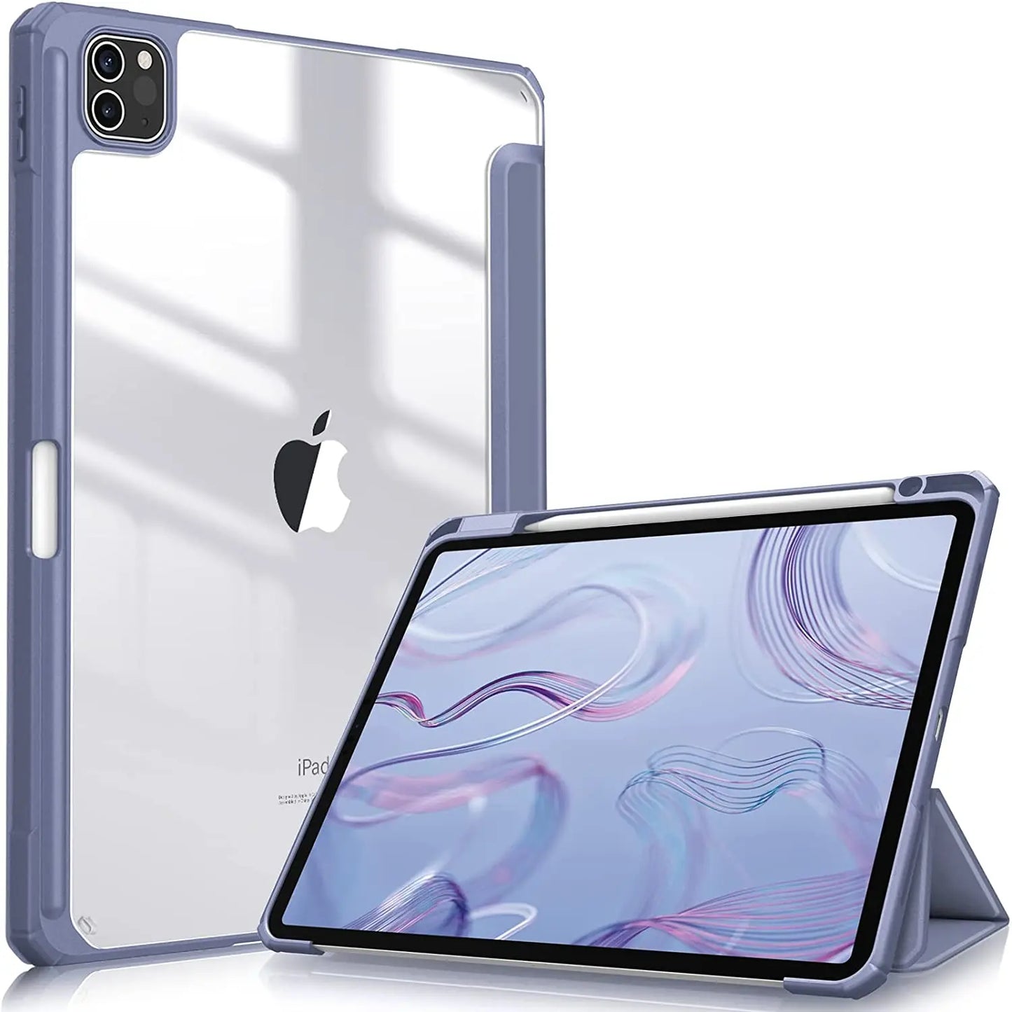 iPad Case with Pencil Holder – Clear Back Folio Cover