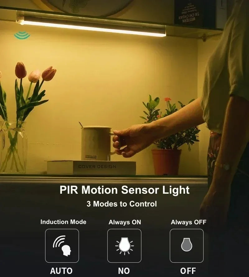 LED Under Cabinet Light USB Rechargeable Motion Sensor