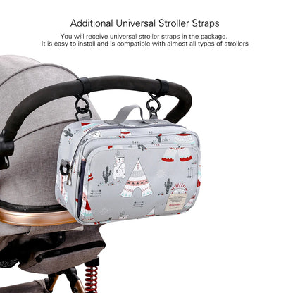 Waterproof Baby Diaper Bag – Printed Wet Dry Reusable Maternity Bag