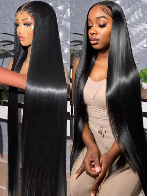 Bone Straight HD Lace Front Wig – 13x4, 13x6, 5x5, 360, 220% Density, 18–46 Inch