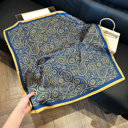 Faux Silk Square Scarf – Elegant Printed Shawl for Women