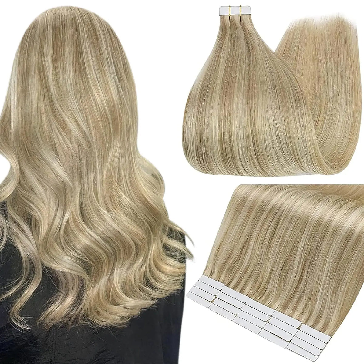 Tape-In Hair Extensions 100% Remy Human Hair Straight Seamless