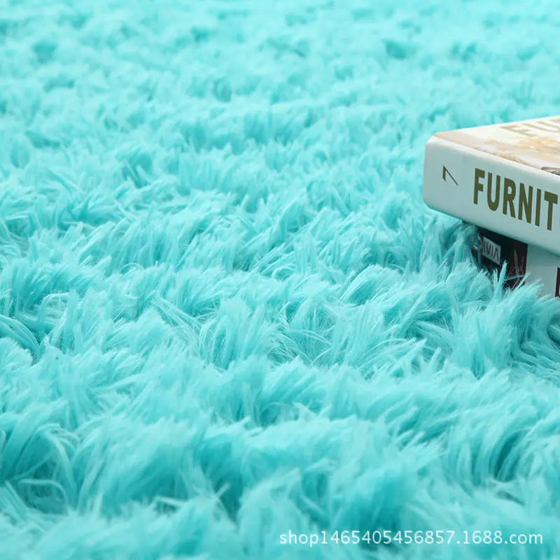 Gradient Fluffy Area Rug – Soft Shaggy Carpet for Bedroom & Living Room