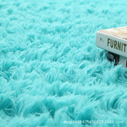 Gradient Fluffy Area Rug – Soft Shaggy Carpet for Bedroom & Living Room
