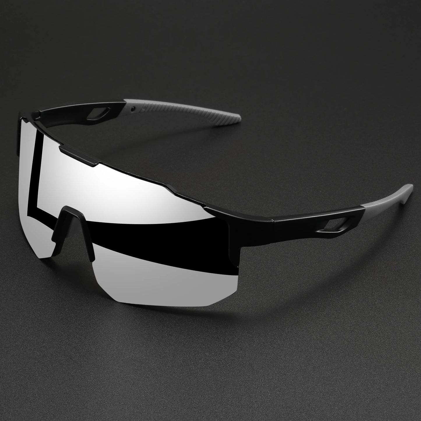 Oversized Sports Sunglasses – Wraparound Mirror Lens