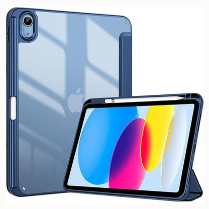 iPad Clear Back Case with Pencil Holder & Stand