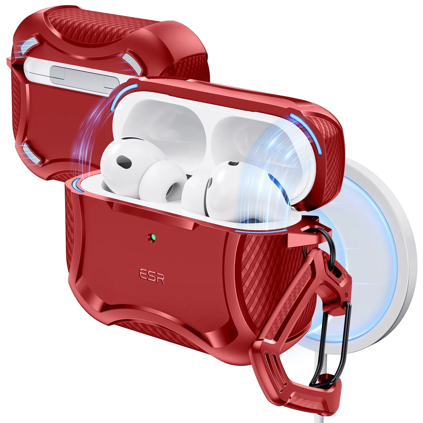 ESR AirPods Pro Case – Heavy-Duty Drop Protection with Carabiner Clip
