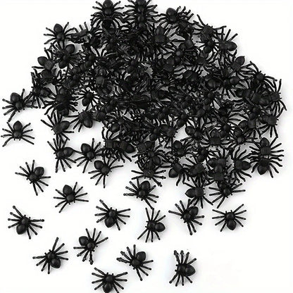 Plastic Mini Black Spiders Halloween Decoration (50/100pcs)