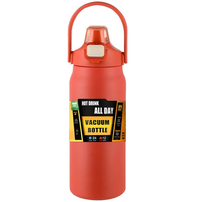 Stainless Steel Vacuum Insulated Water Bottle with Straw & Handle – 27–51oz