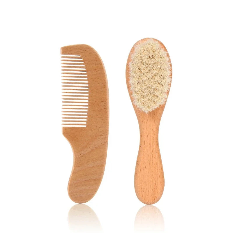 Baby Hair Brush & Comb Set – Natural Beechwood 2-Piece