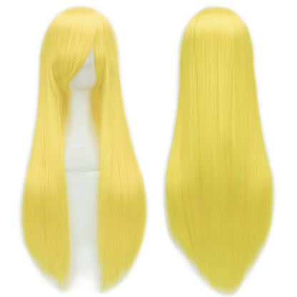 80cm Long Synthetic Cosplay Wig – Straight Hair, 36 Colors