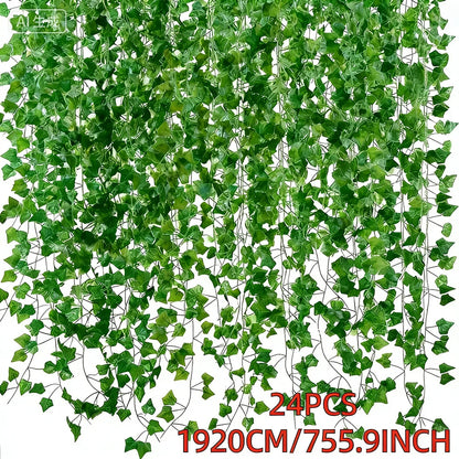 Artificial Ivy Garland – 24 Pack, 755 Inch Fake Hanging Vine