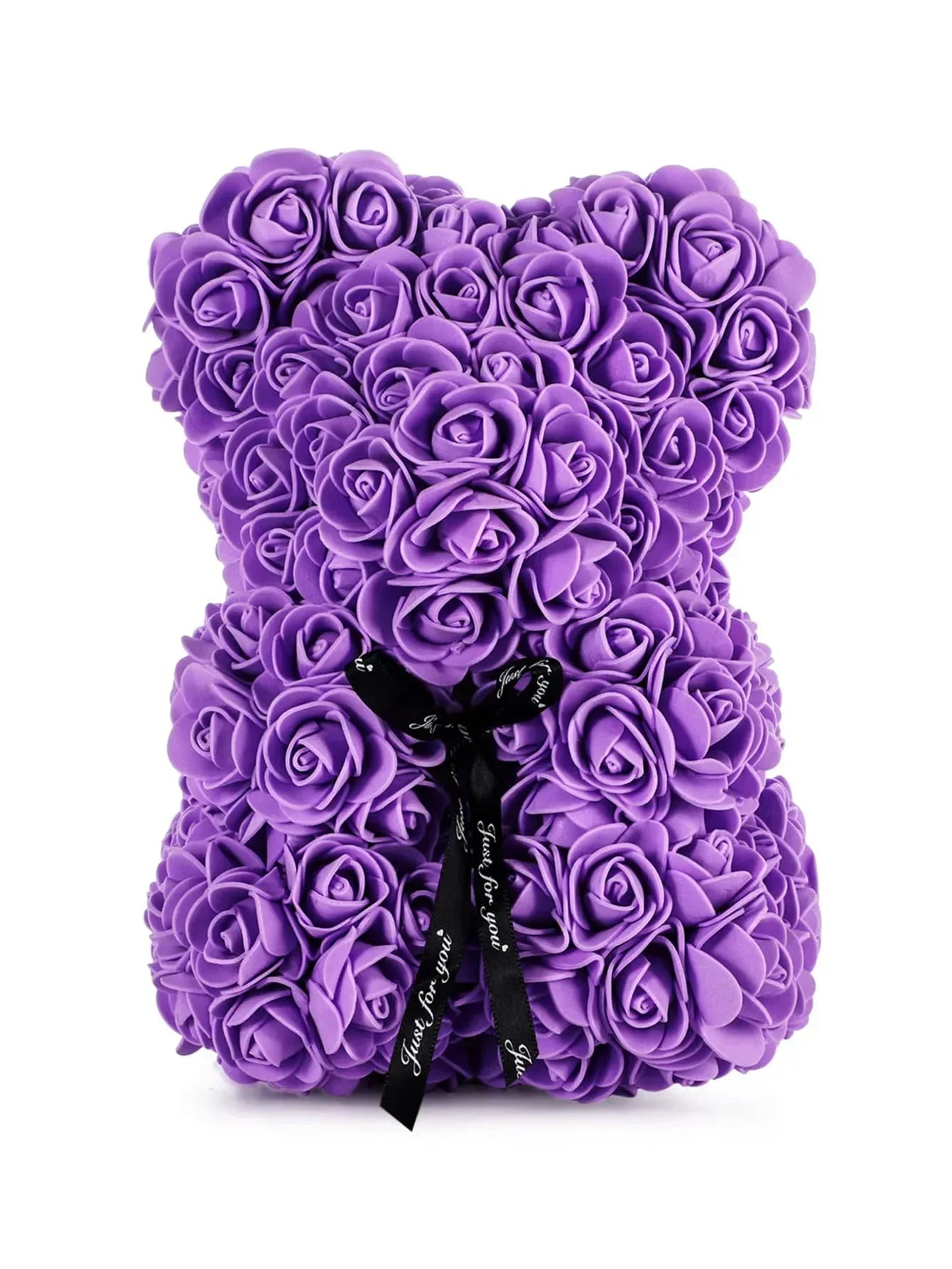 Rose Teddy Bear Gift – Artificial Flower Bear with LED Lights