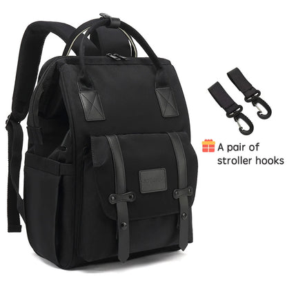 Diaper Bag Backpack with Stroller Hooks – Waterproof Maternity Travel Bag