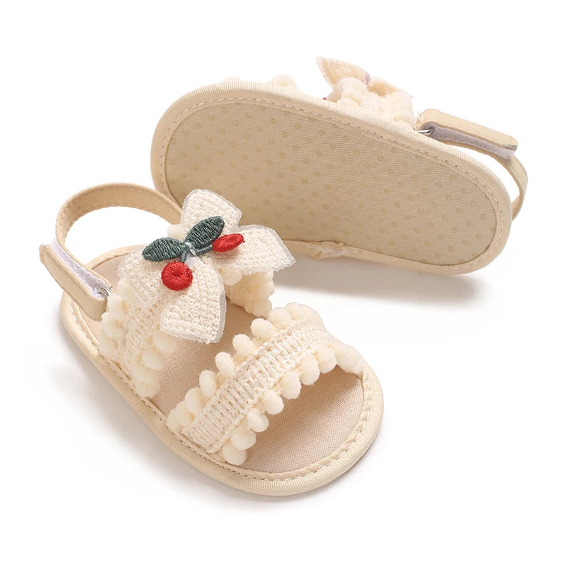 Baby Girl Sandals – Soft Sole Bow Crib Shoes for Infants & Toddlers