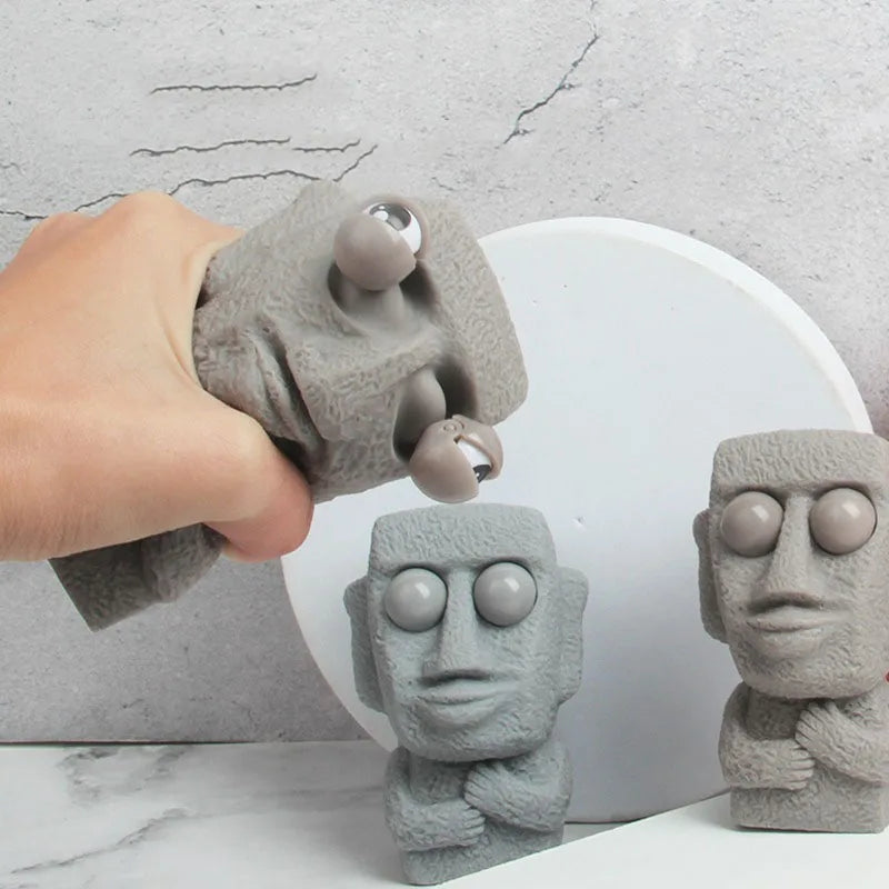 Moai Stress Relief Squeeze Toy – Pop-Eye Easter Island Statue Fidget