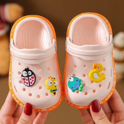 Kids Cartoon Clog Sandals – Lightweight Summer Beach Shoes with Charms