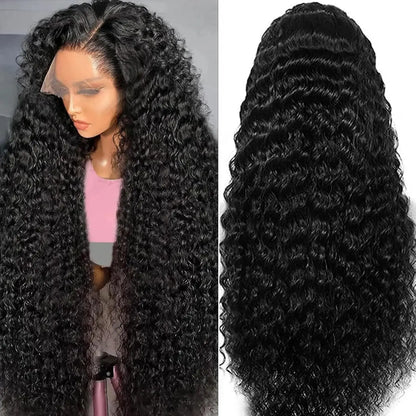 13x6 Deep Wave Human Hair Lace Front Wig – Extra Long 16–42"