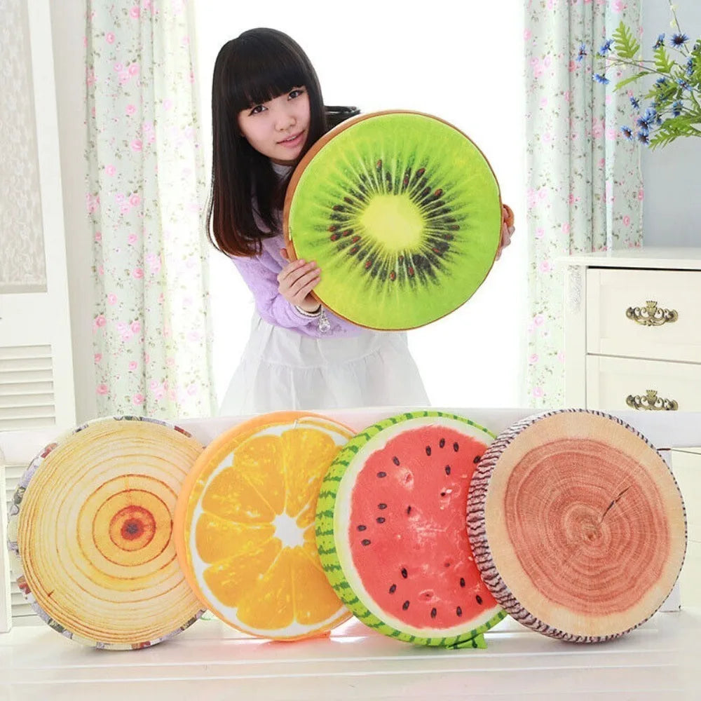 Round Fruit Print Chair Cushion – Fun Seat Pad