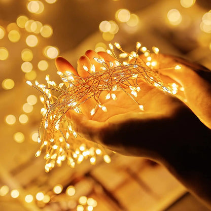 LED Firecracker Fairy String Lights USB Remote Control 3M 6M 9M