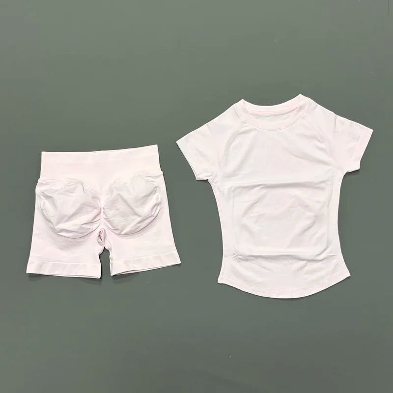 Seamless Workout Set Women 2 Piece – Top & Biker Shorts