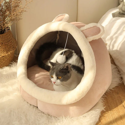 Cat Cave Bed – Foldable Washable Pet Sleeping Nest for Cats & Small Dogs